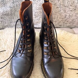 Dr. Martens Black Combat Moto Boots
